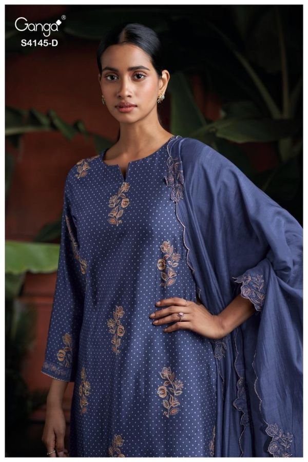 Ganga Fashion Nariah S4145 Premium Pure Silk Suit S4145-D