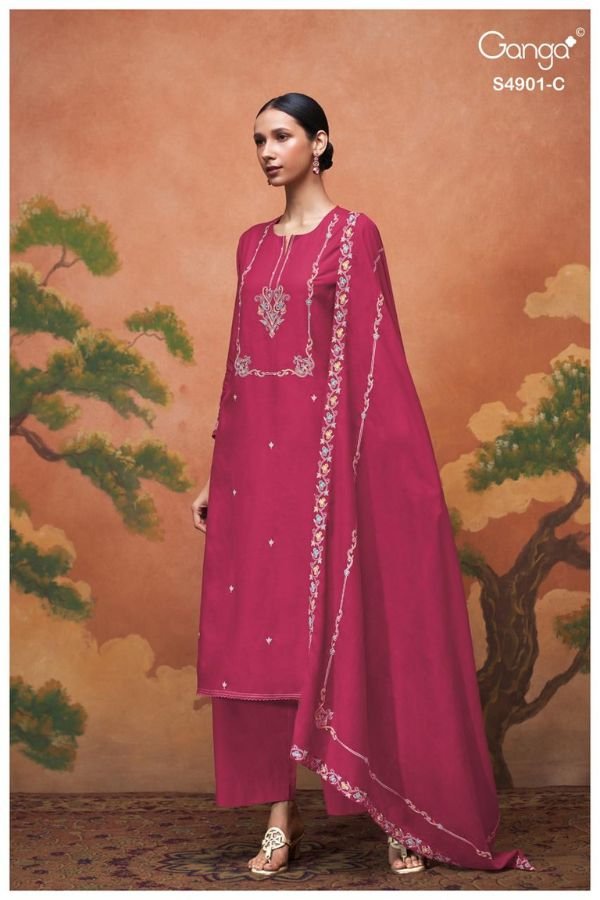 Ganga Fashion Navisha S4901 Premium Pure Mul Suit S4901-C