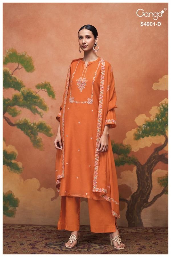 Ganga Fashion Navisha S4901 Premium Pure Mul Suit S4901-D