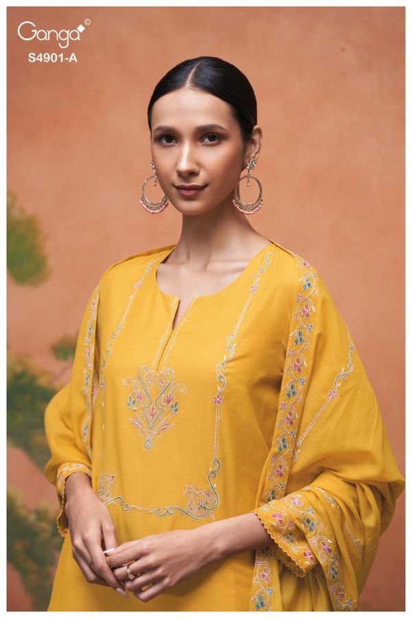 Ganga Fashion Navisha S4901 Premium Pure Mul Suit S4901-A