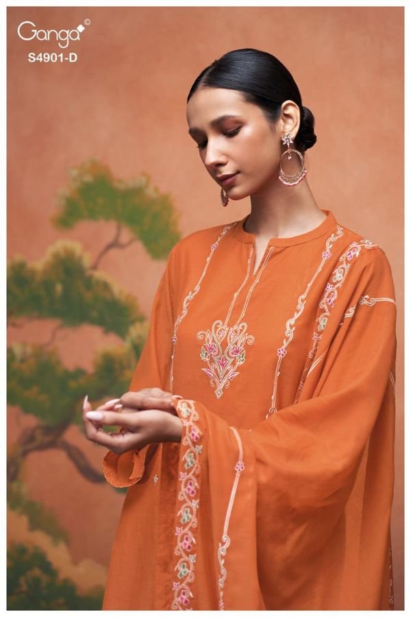 Ganga Fashion Navisha S4901 Premium Pure Mul Suit S4901-D