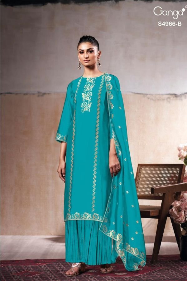Ganga Fashion Nivora S4966 Viscose Woven Silk Suit S4966-B