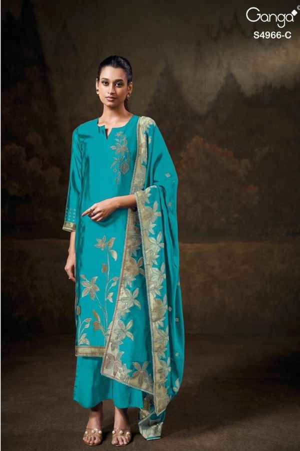 Ganga Fashion Nivora S4966 Viscose Woven Silk Suit S4966-C