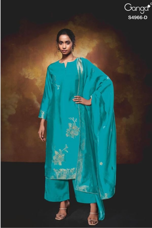 Ganga Fashion Nivora S4966 Viscose Woven Silk Suit S4966-D