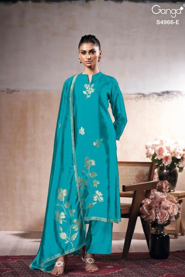 Ganga Fashion Nivora S4966 Viscose Woven Silk Suit S4966-E