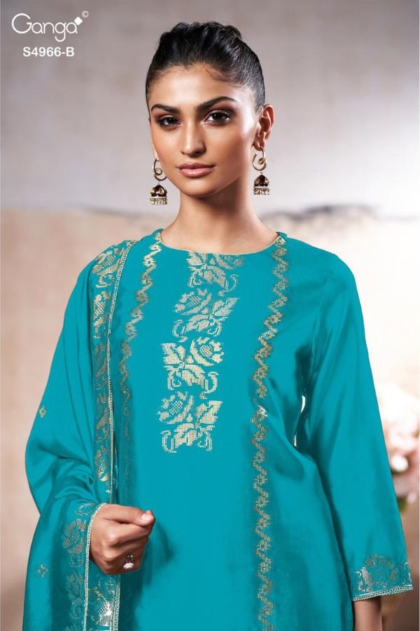 Ganga Fashion Nivora S4966 Viscose Woven Silk Suits S4966-B Ganga Fashion Nivora S4966 Viscose Woven Silk Suit S4966-B
