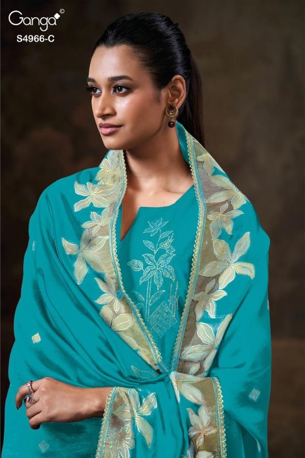 Ganga Fashion Nivora S4966 Viscose Woven Silk Suits S4966-C Ganga Fashion Nivora S4966 Viscose Woven Silk Suit S4966-C