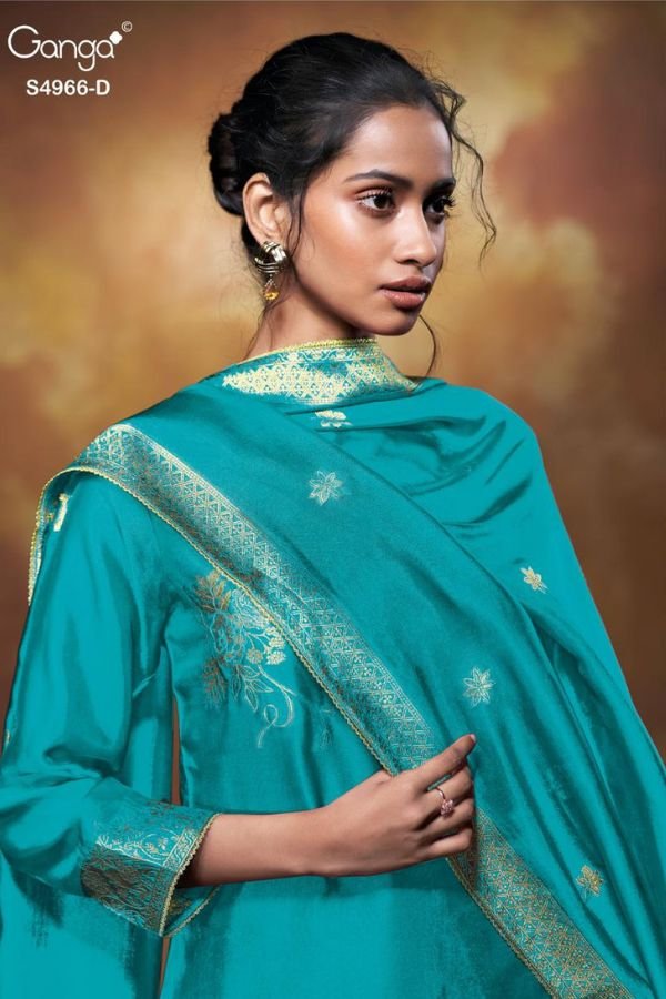 Ganga Fashion Nivora S4966 Viscose Woven Silk Suits S4966-D Ganga Fashion Nivora S4966 Viscose Woven Silk Suit S4966-D