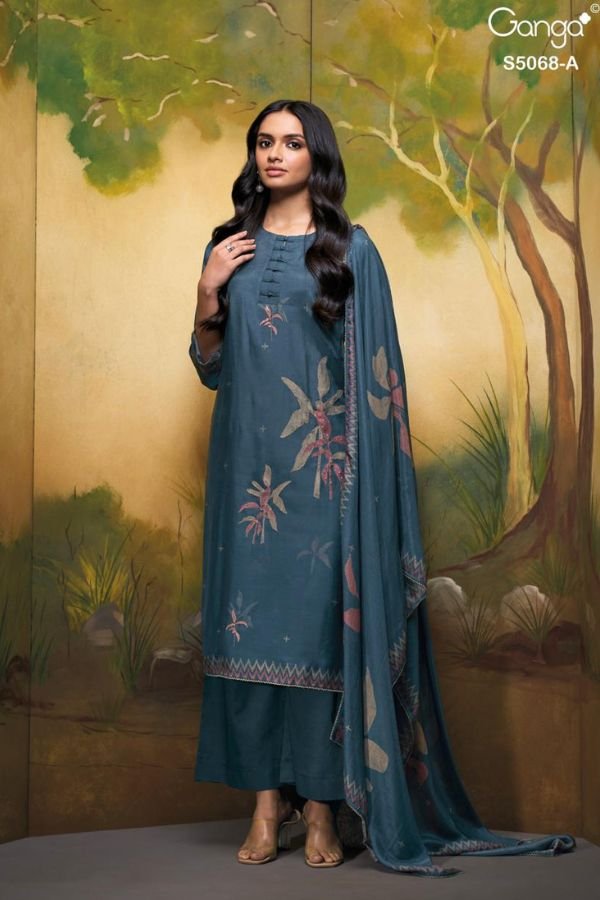 Ganga Fashion Nylah S5068 Premium Pure Silk Suit S5068-A