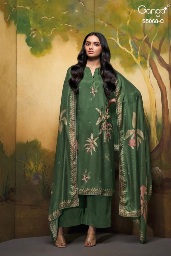 Ganga Fashion Nylah S5068 Premium Pure Silk Suit S5068-C