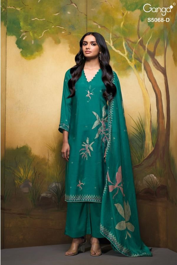 Ganga Fashion Nylah S5068 Premium Pure Silk Suit S5068-D
