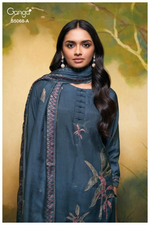 Ganga Fashion Nylah S5068 Premium Pure Silk Suit S5068-A