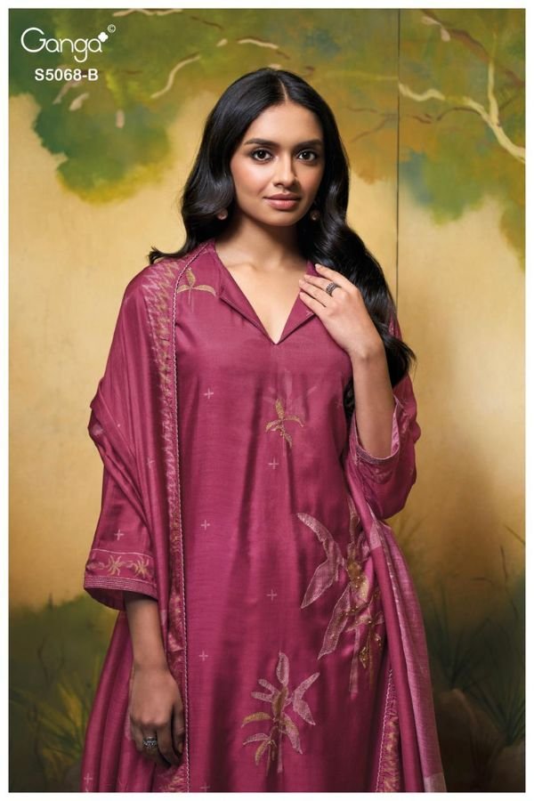 Ganga Fashion Nylah S5068 Premium Pure Silk Suit S5068-B