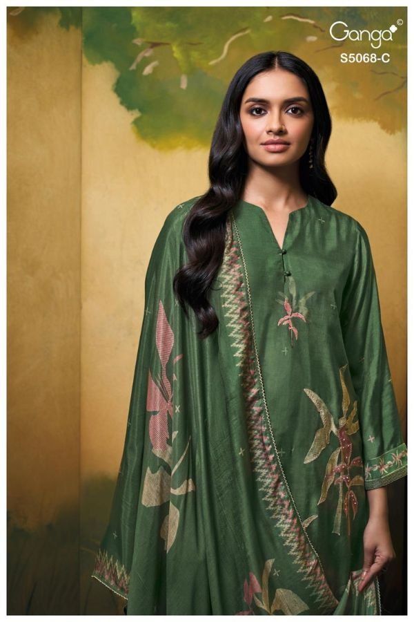 Ganga Fashion Nylah S5068 Premium Pure Silk Suit S5068-C