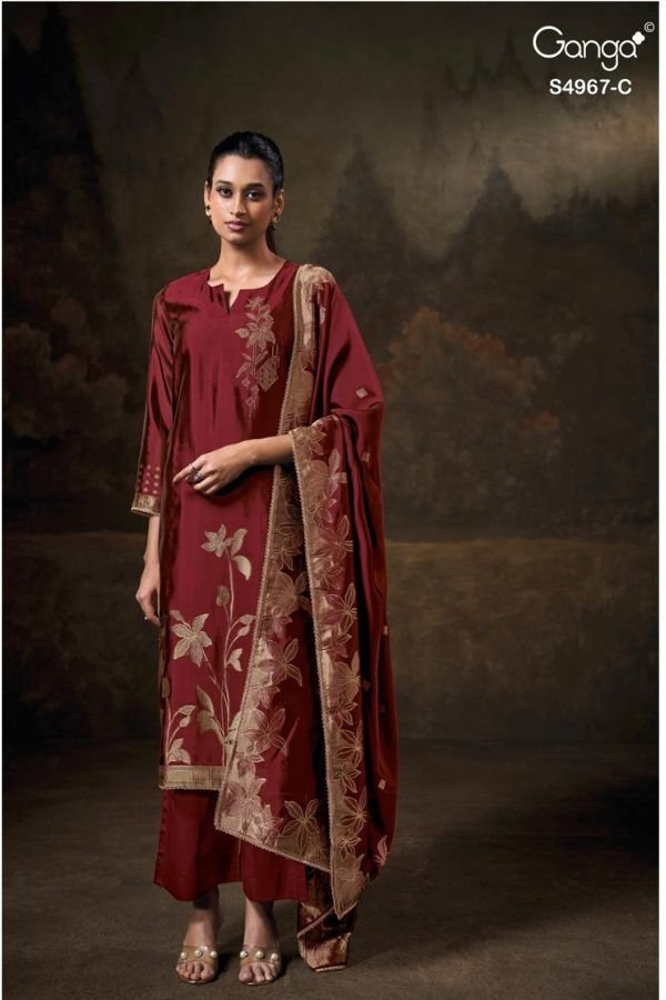 Ganga Fashion Rashii S4967 Woven Silk Suit S4967-C