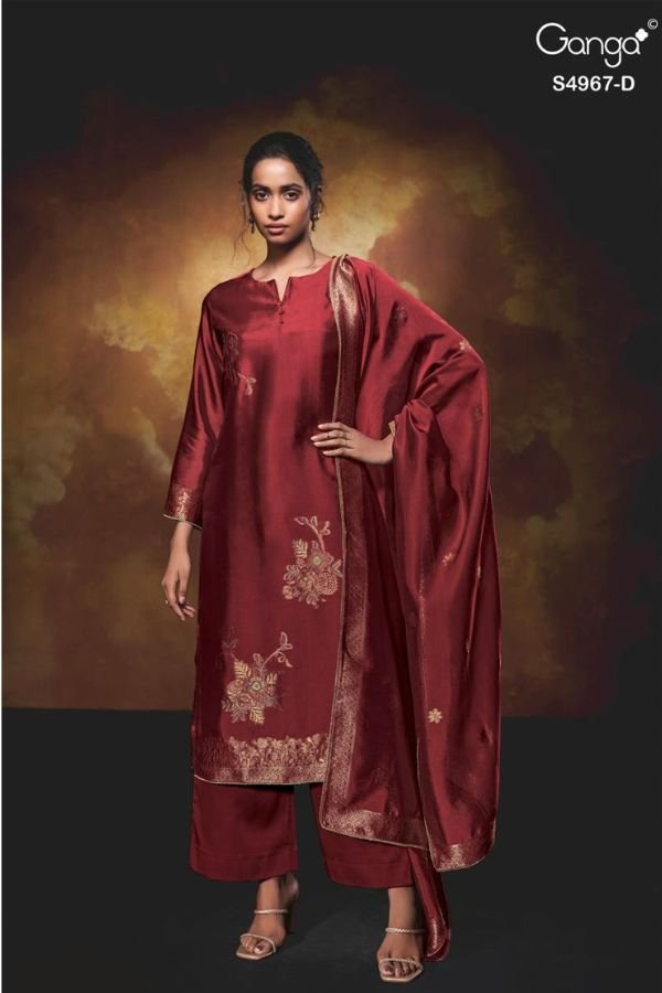 Ganga Fashion Rashii S4967 Woven Silk Suit S4967-D