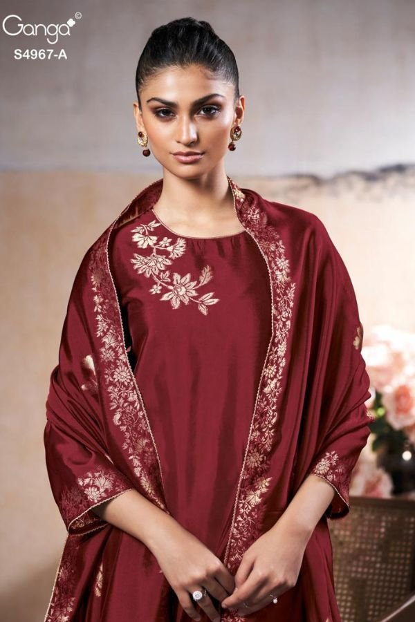 Ganga Fashion Rashii S4967 Woven Silk Suit S4967-A