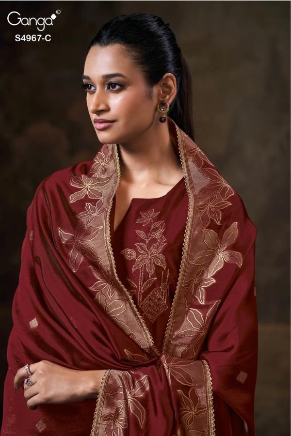 Ganga Fashion Rashii S4967 Woven Silk Suit S4967-C