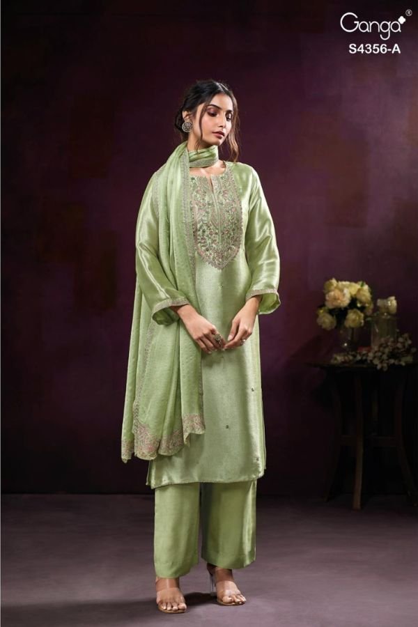 Ganga Fashion Tveya S4356 Premium Pure Silk Suit S4356-A