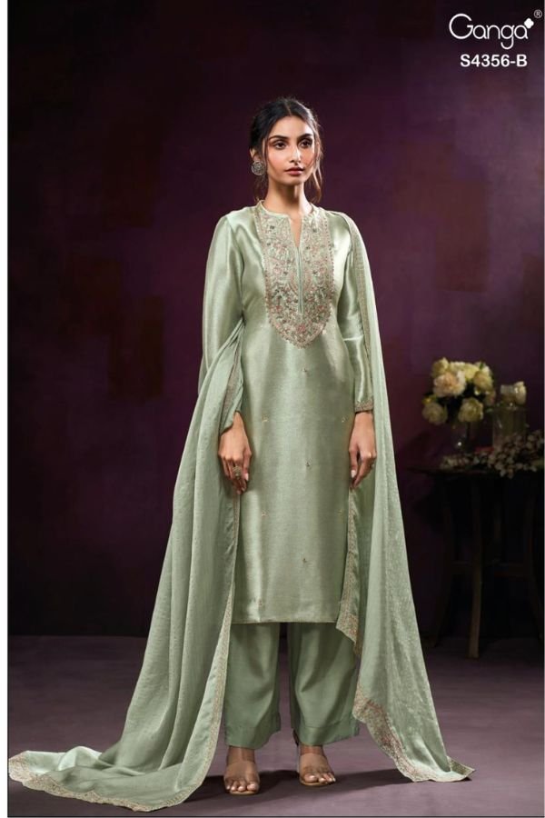 Ganga Fashion Tveya S4356 Premium Pure Silk Suit S4356-B