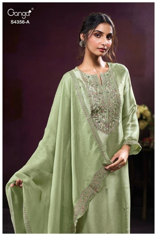 Ganga Fashion Tveya S4356 Premium Pure Silk Suit S4356-A