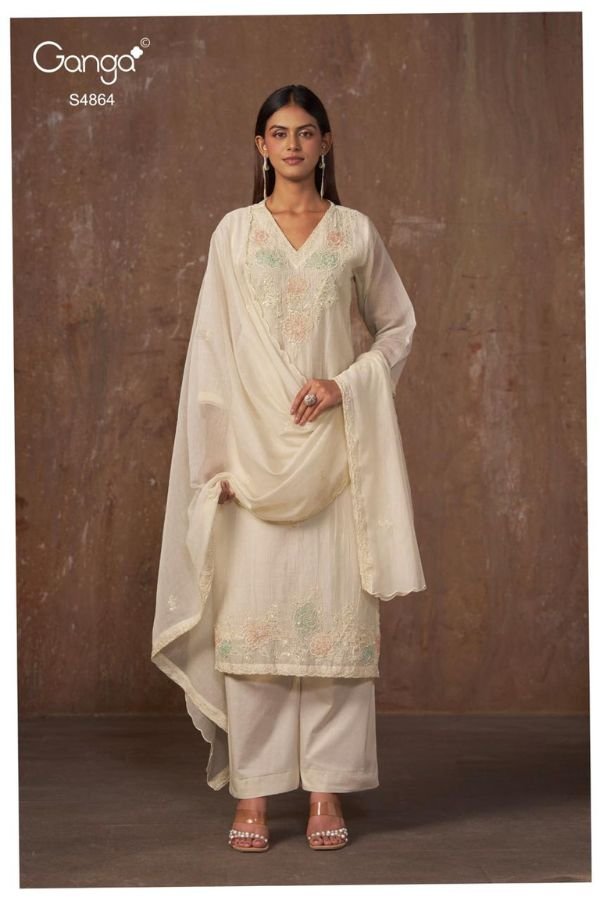 Ganga Fashion Udita S4864 Banarasi Mul Suit S4864