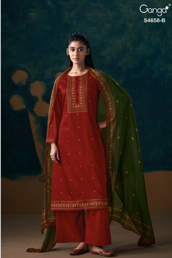 Ganga Fashion Venisha S4658 Cotton Satin Suit S4658-B