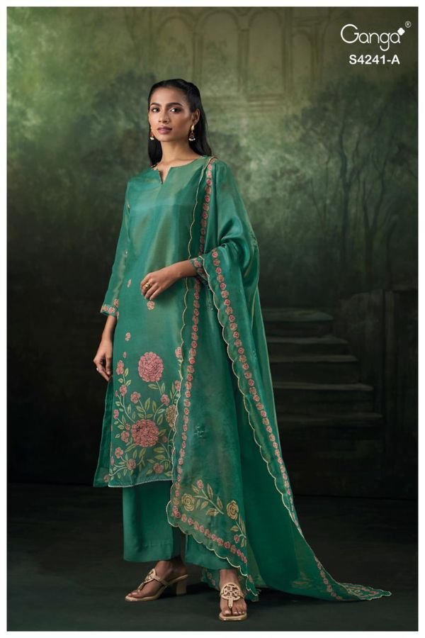Ganga Fashion Vionara S4241 Premium Pure Silk Suit S4241-A