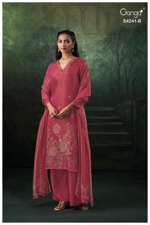 Ganga Fashion Vionara S4241 Premium Pure Silk Suit S4241-B