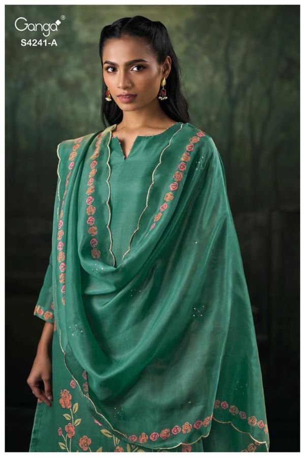 Ganga Fashion Vionara S4241 Premium Pure Silk Suit S4241-A