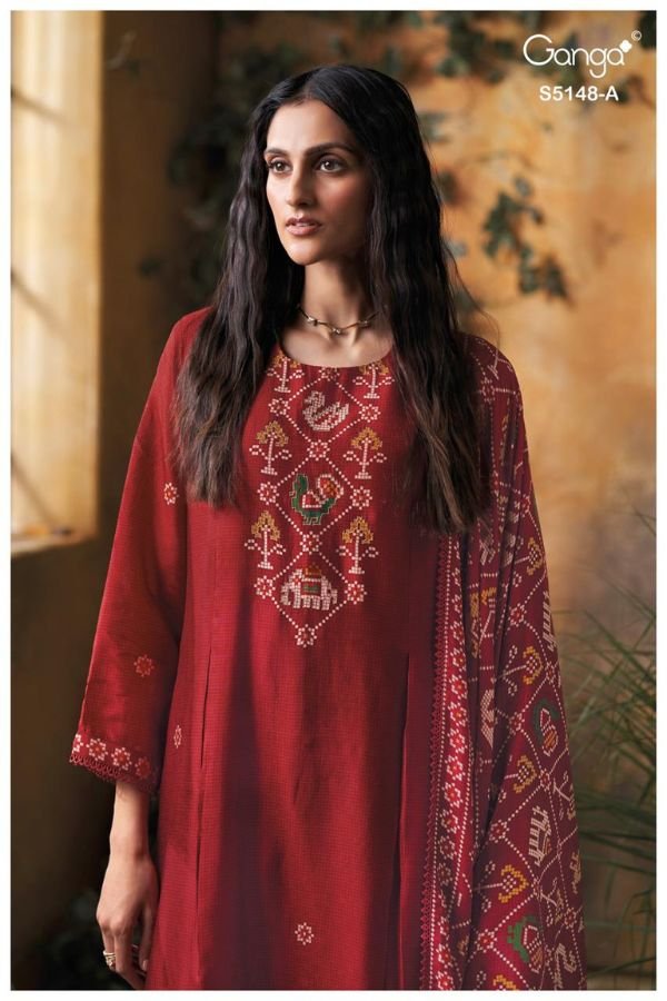 Ganga Fashion Zendaya S5148 Russian Silk Ladies Suit S5148-A