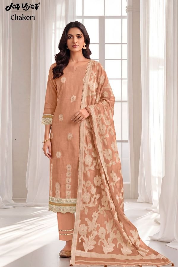 Jay Vijay Prints Chakori Pure Mal Chanderi Ladies Suit 3306-D