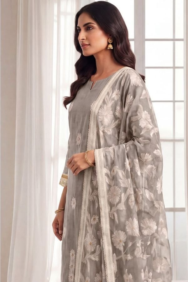 Jay Vijay Prints Chakori Pure Mal Chanderi Ladies Suit 3306-B