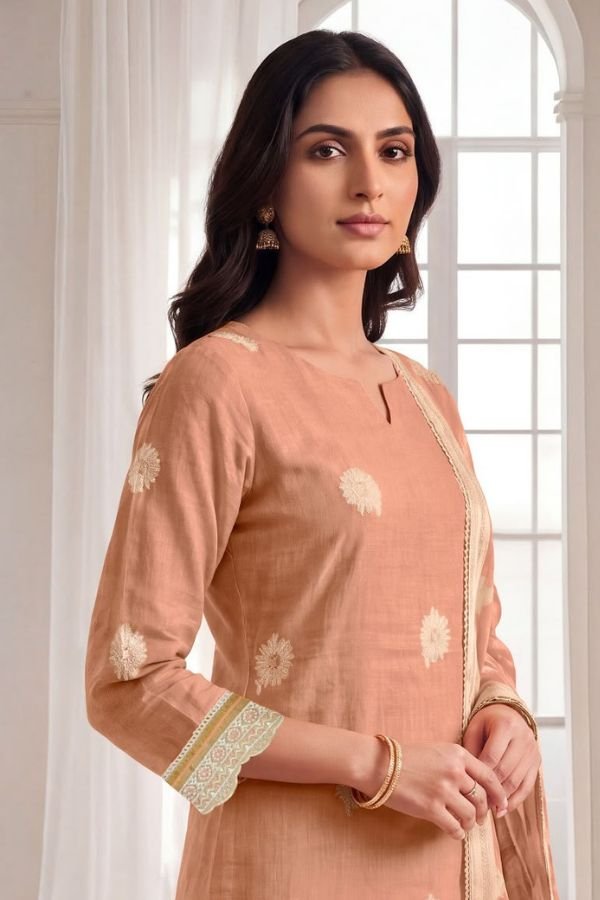 Jay Vijay Prints Chakori Pure Mal Chanderi Ladies Suit 3306-D