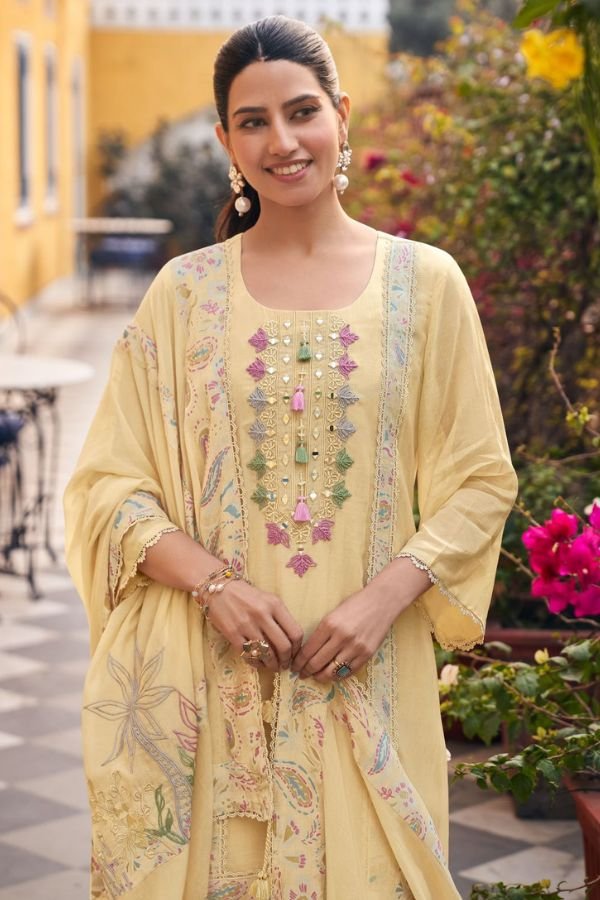 Jay Vijay Prints Shai Raahi Premium Malai Chanderi Suit 965
