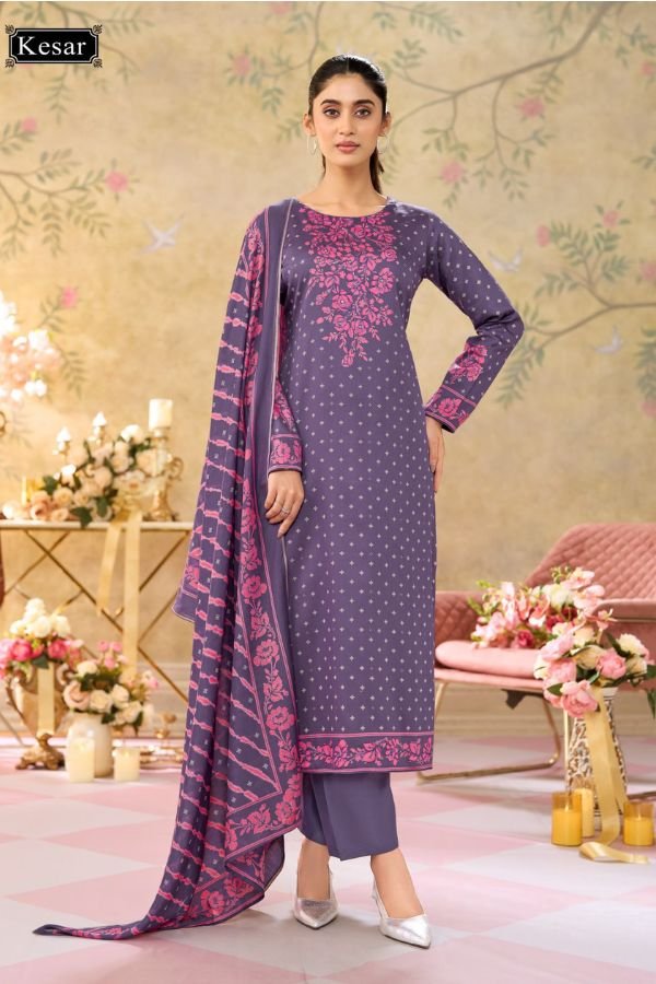 Kesar Karachi Kareena Vol 637 Jam Satin Printed Suit 2002