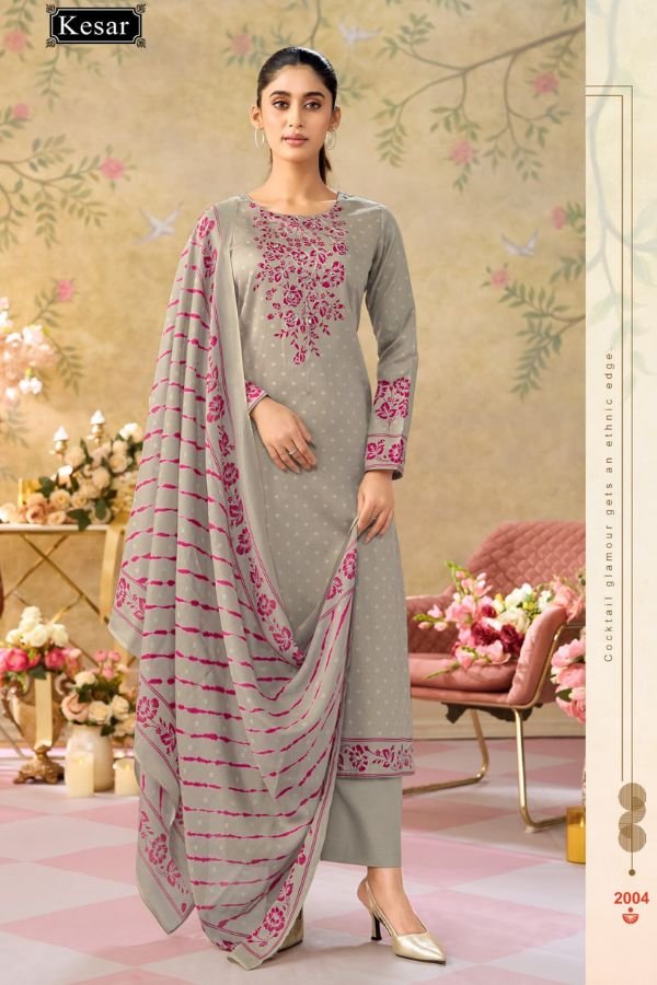 Kesar Karachi Kareena Vol 637 Jam Satin Printed Suit 2004