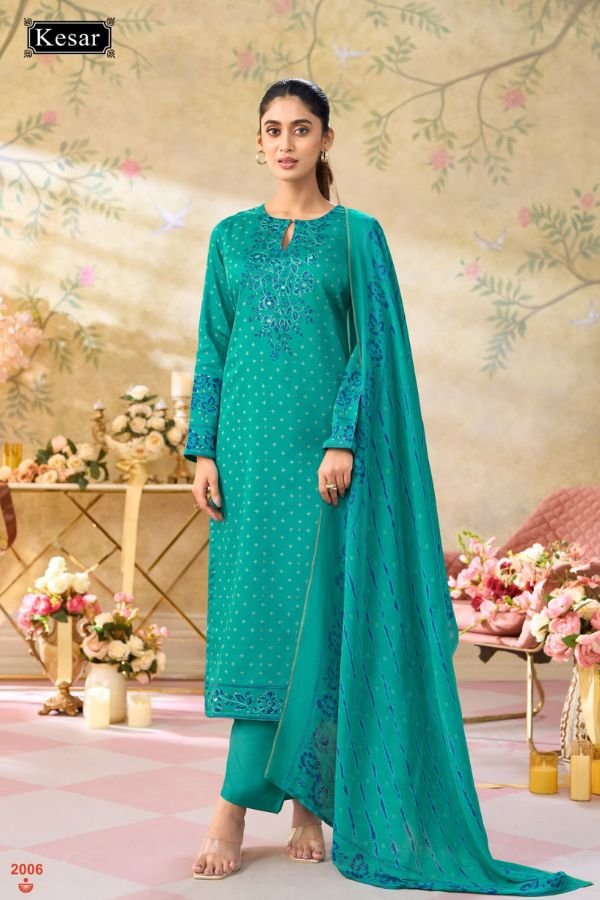 Kesar Karachi Kareena Vol 637 Jam Satin Printed Suit 2006