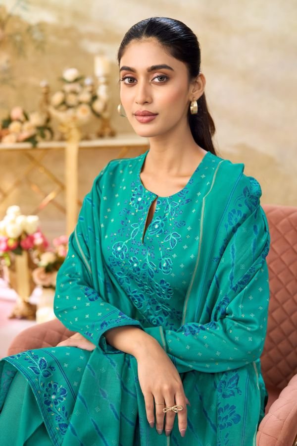 Kesar Karachi Kareena Vol 637 Jam Satin Printed Suit 2006