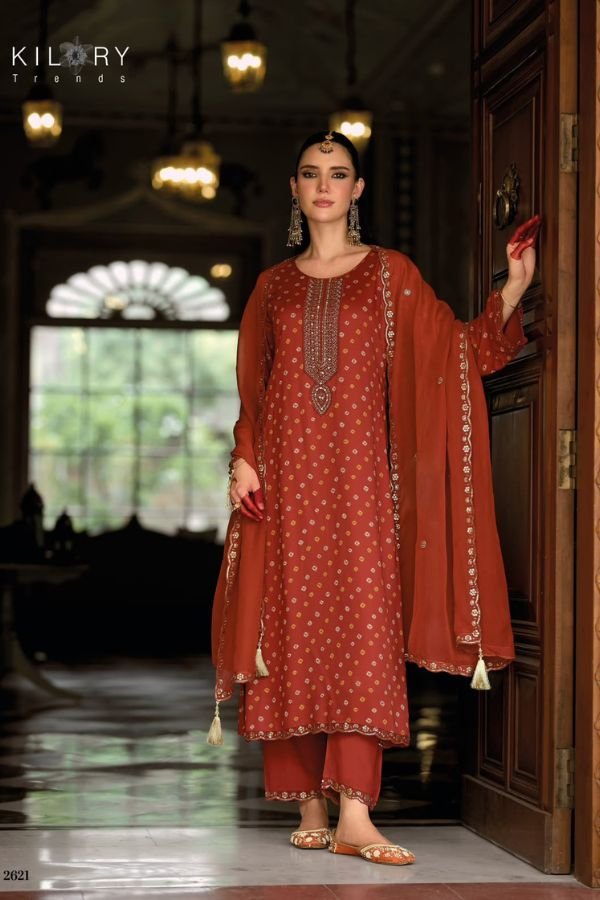 Kilory Trends Sone ki Dor Pure Gajji Silk Ladies Suit 2621