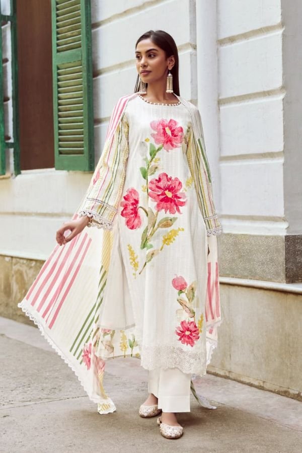 Kimora Fashion Gulabi Pure Self-Weave Cotton Suit 2399