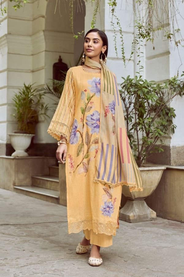 Kimora Fashion Gulabi Pure Self-Weave Cotton Suit 2400