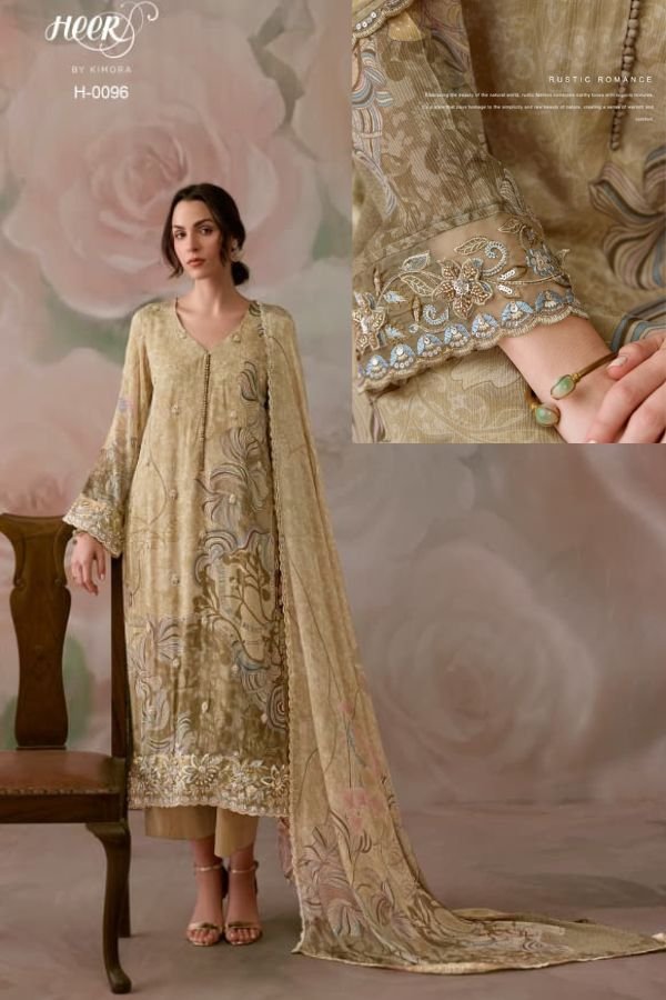 Kimora Fashion Heer Rani Bagh Pure Chinnon Suit H-0096