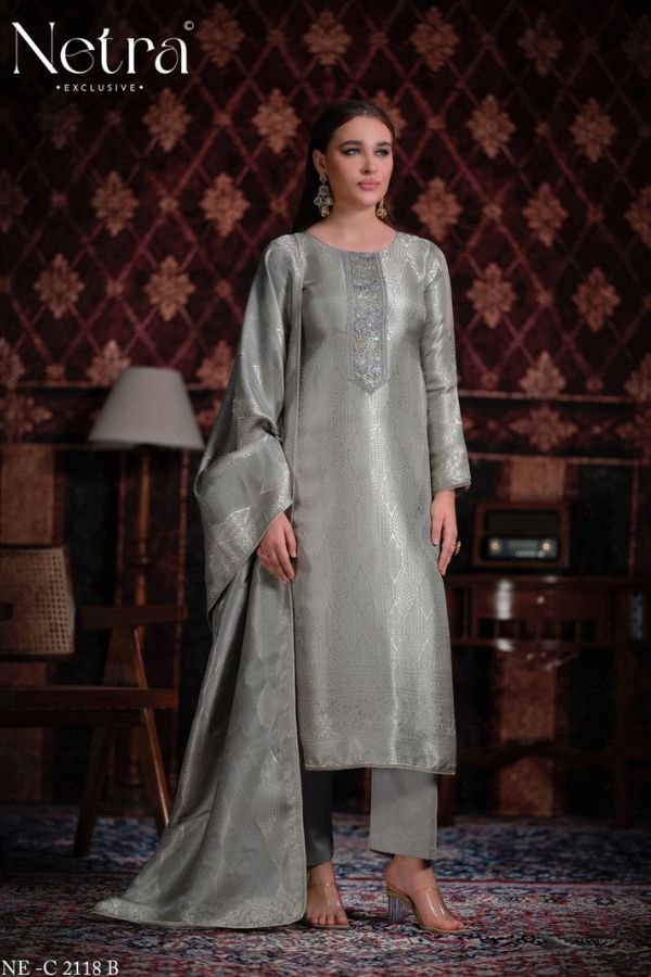 Netra Exclusive Aliya Pure Bemberg Silk Suit NE-C 2118 B