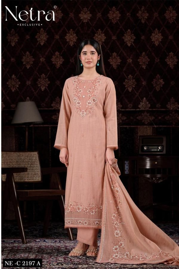 Netra Exclusive Charika Pure Banarasi Mul Suit NE-C 2197 A