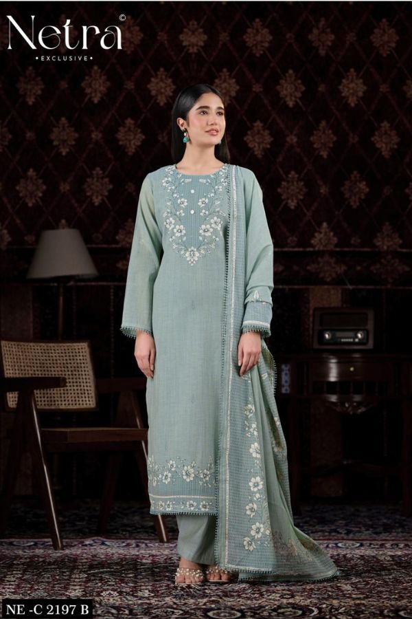 Netra Exclusive Charika Pure Banarasi Mul Suit NE-C 2197 B