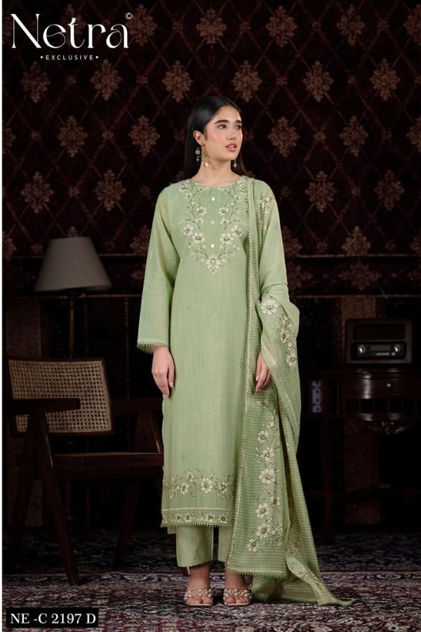 Netra Exclusive Charika Pure Banarasi Mul Suit NE-C 2197 D