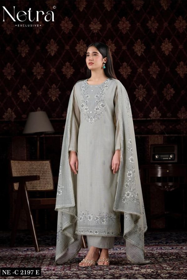 Netra Exclusive Charika Pure Banarasi Mul Suit NE-C 2197 E