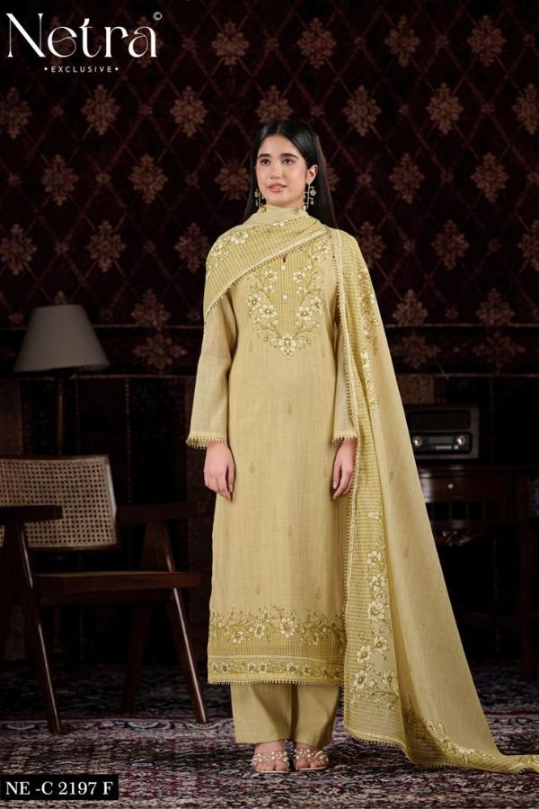 Netra Exclusive Charika Pure Banarasi Mul Suit NE-C 2197 F