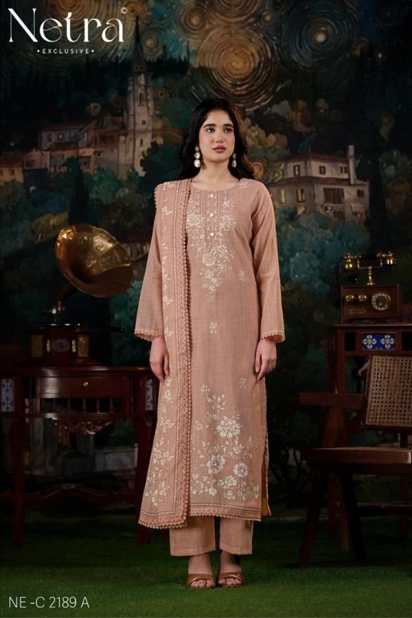 Netra Exclusive Nayanshi Pure Banarasi Mul Suit NE-C 2189 A